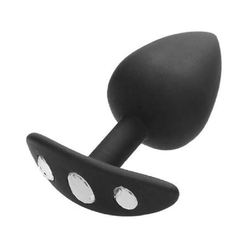 Waterproof Masturbator Case-Ouch! Extra Large Diamond Butt Plug With Handle - Black