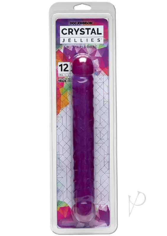 Disposable Masturbator Kit-Crystal Jellies Jr Dbl Dong Purple 12