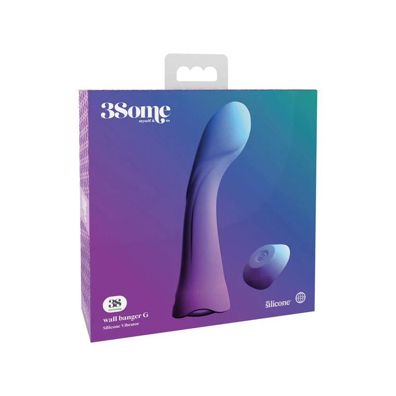 rechargeable remote-controlled vibrator for couples-Threesome Wall Banger G Purple