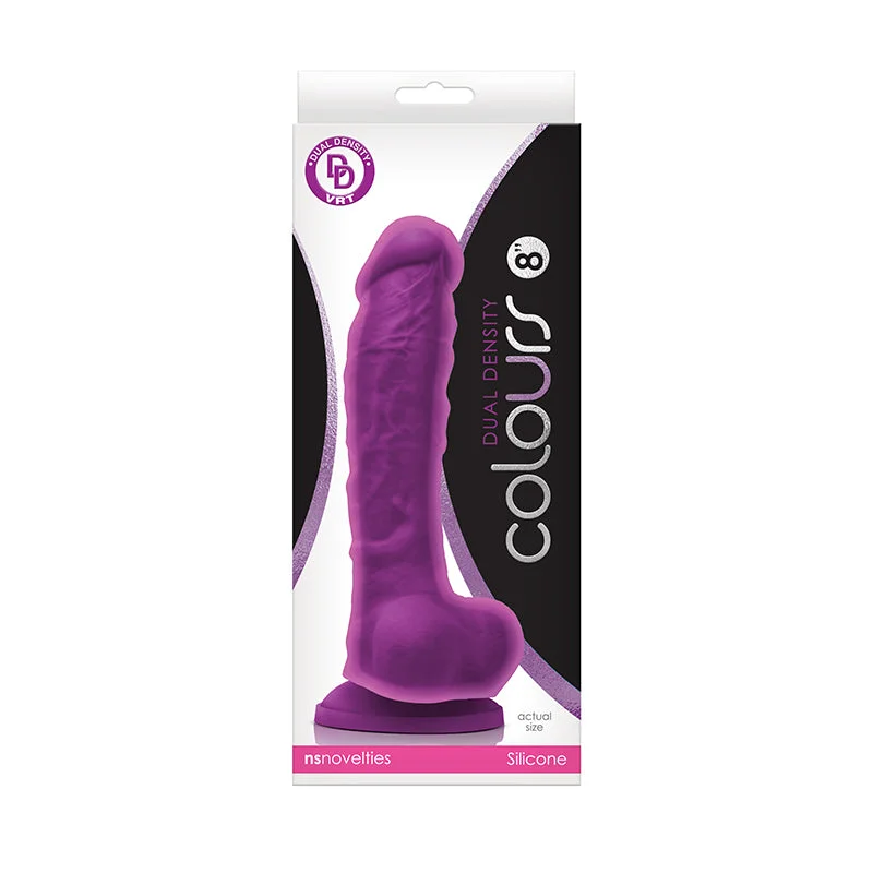 realistic feeling dildo with suction cup-Colours Dual Density 8in Purple