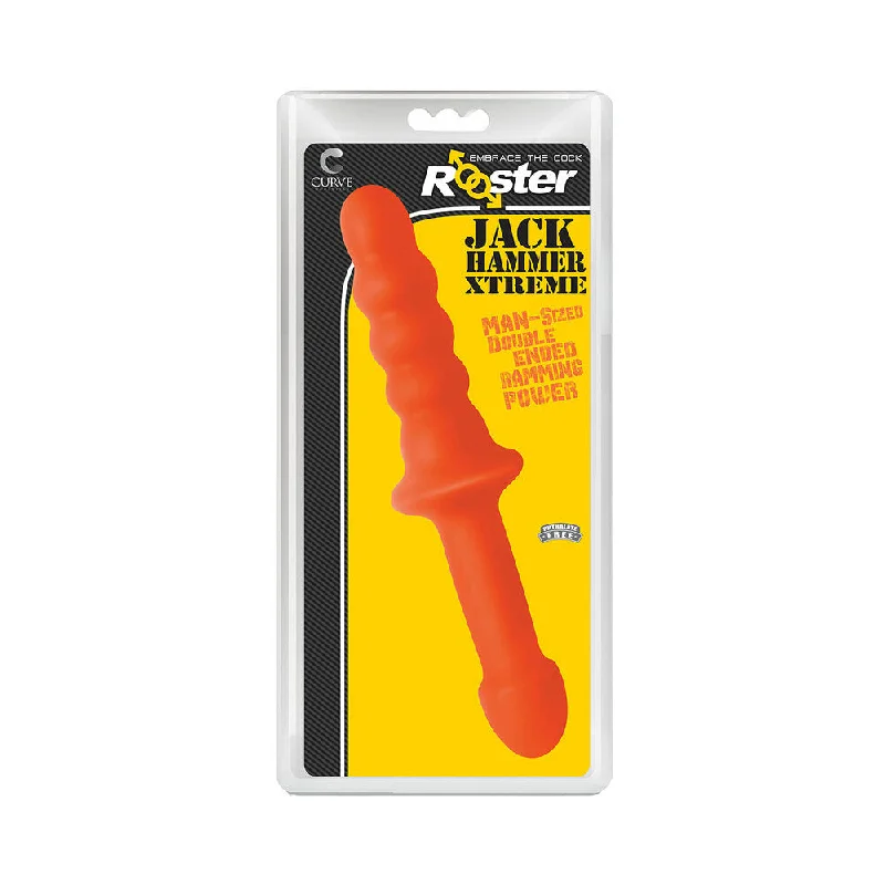 vibrating dildo with multiple vibration settings-Rooster Jackhammer Xl Orange