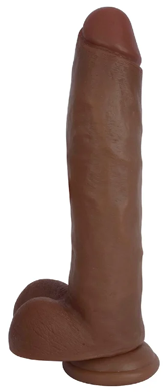 Water-Tight Masturbator Case-Jock 11" Dong With Balls - Chocolate