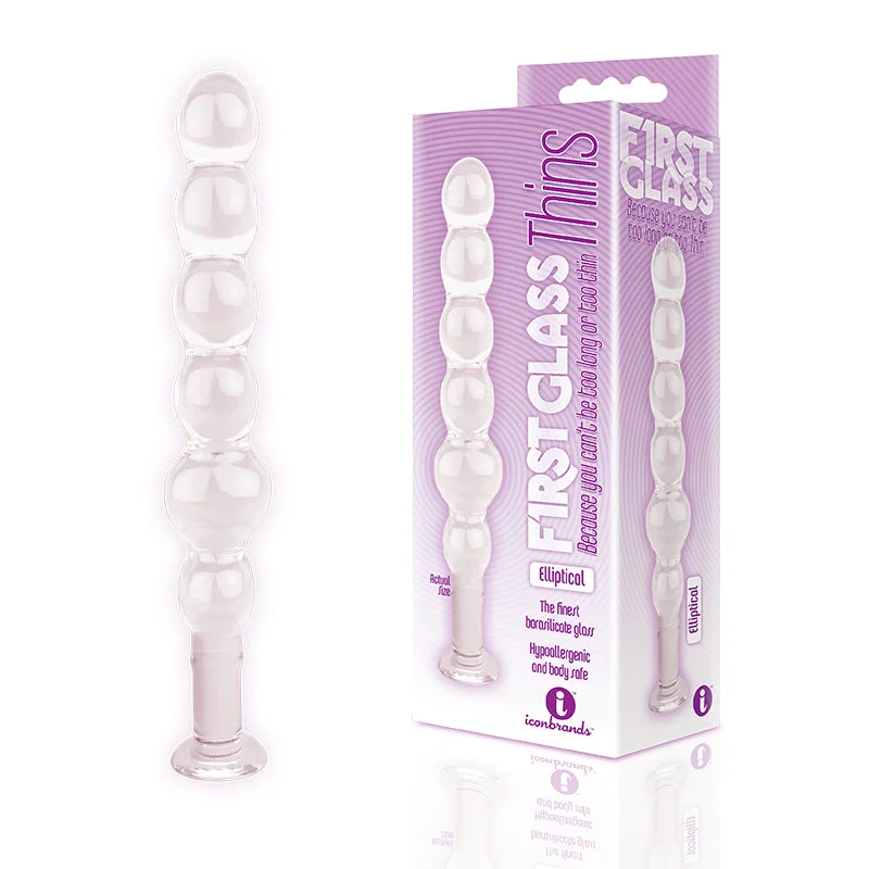 Low-Noise Masturbator Sleeve-The 9's Glass Thins Elliptical Glass Plug