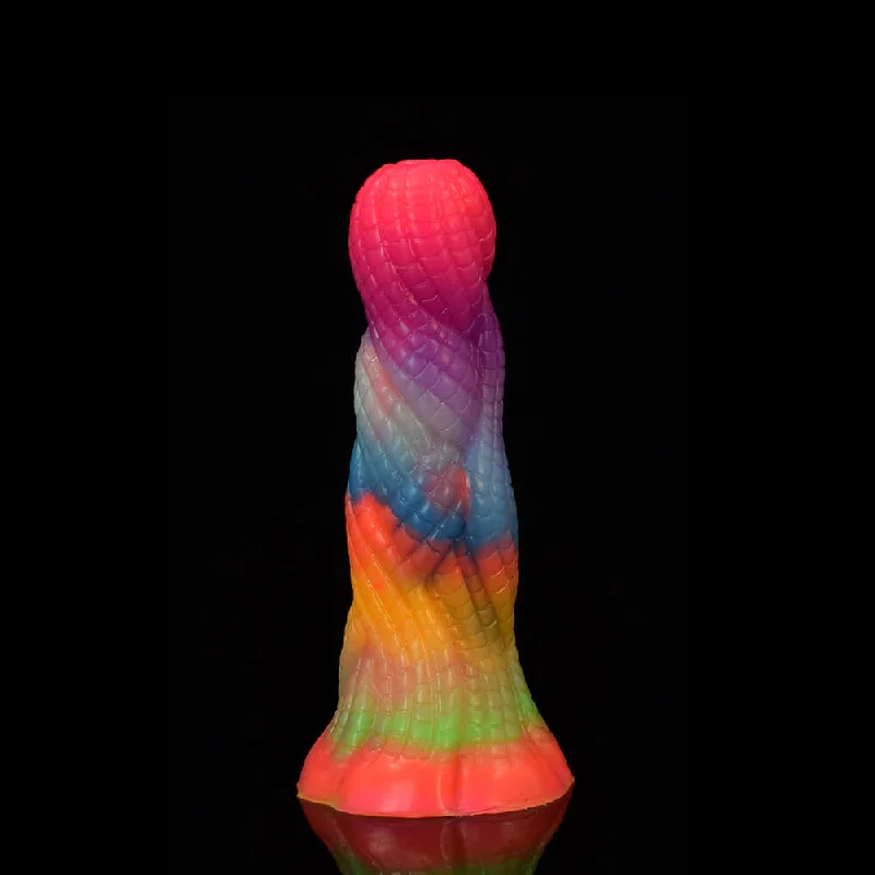 Cushioned dildo-Simulation Snake Pattern Luminous Dildo Silicone Animal Butt Plug