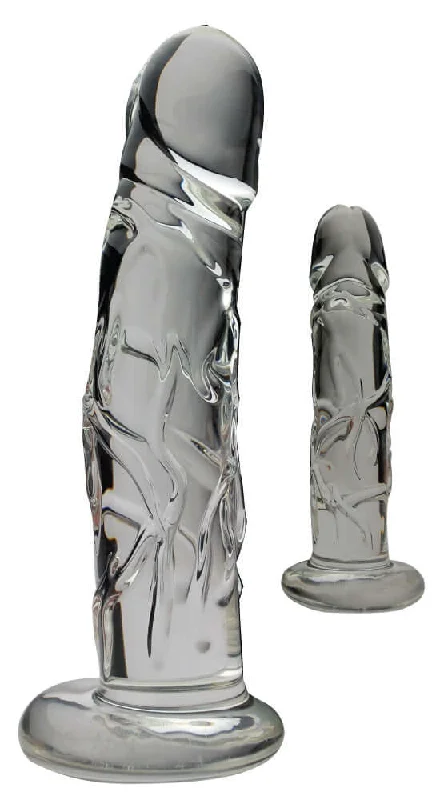 Easy Masturbator Sleeve-Blown Realistic Medium Glass Dong 7 inches - A Work of Art for Intimate Pleasure