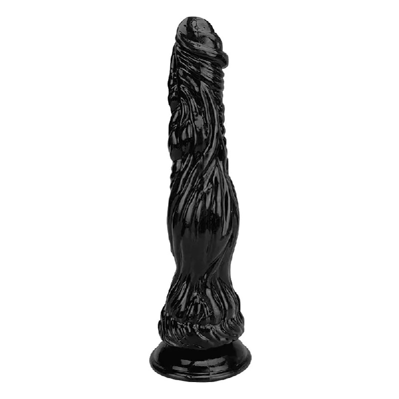 Segmented dildo-Black Horse Anal Dildo 10" Big Realistic Huge Animal Dildo