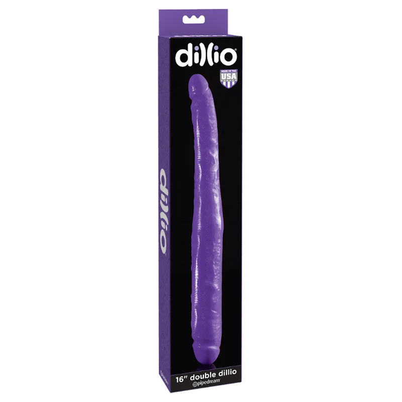 Travel Masturbator Accessory-Dillio Purple 16in Double Dong