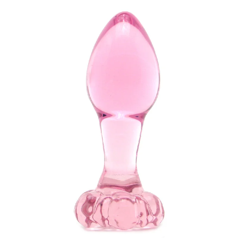 Adjustable Masturbator Device-Icicles No. 48 Hand Blown Glass Butt Plug in Pink