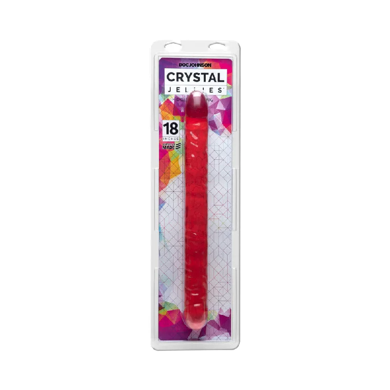 Quiet-Feel Masturbator-Crystal Jellies - Double Dong Pink 18in