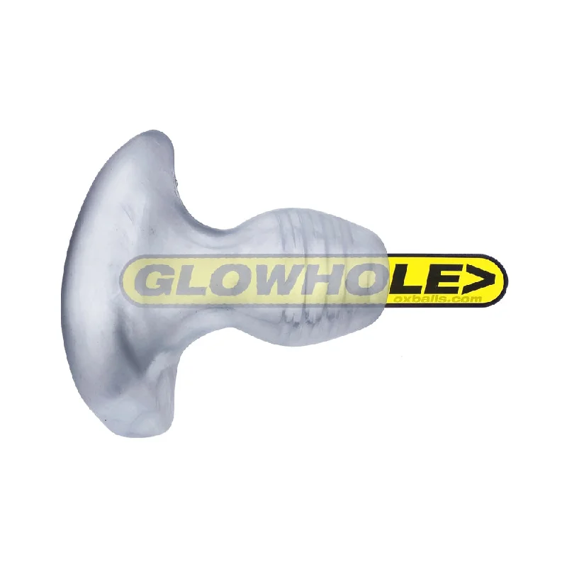 Versatile Masturbator Grip-Oxballs Glowhole-2 Buttplug With Led Insert Large Clear Frost