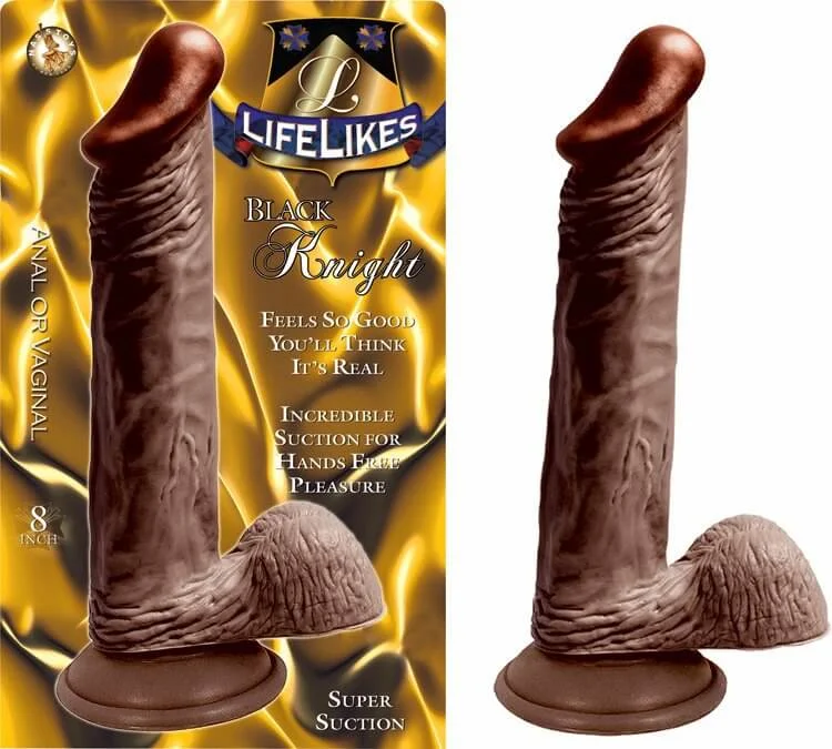 Hygienic Masturbator Case-Lifelikes Black Dong Knight 8 inches