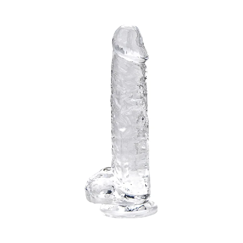 Hexagonal dildo-Loving Joy 7 Inch Dildo with Balls Clear