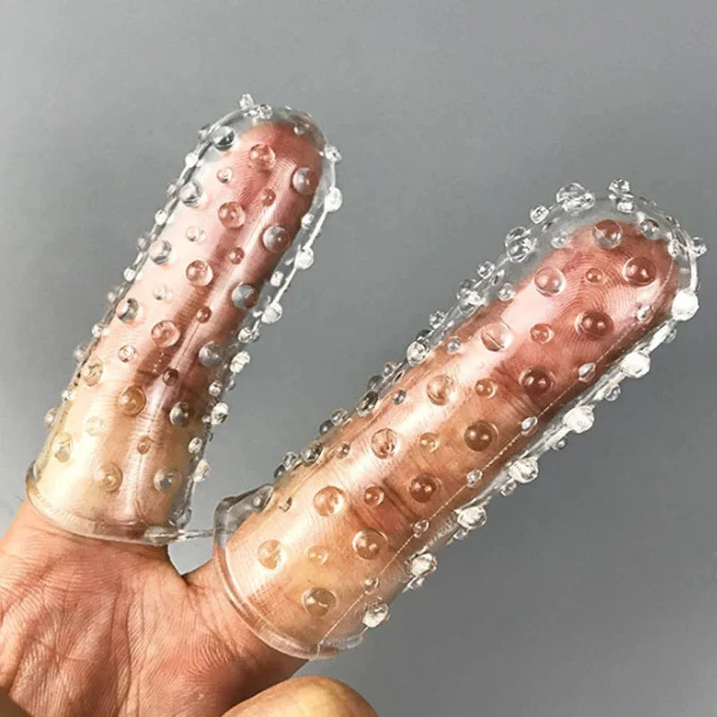 Knotted Cock Sleeve Sex Toy for Men - Delay Ejaculation Finger Condom Set