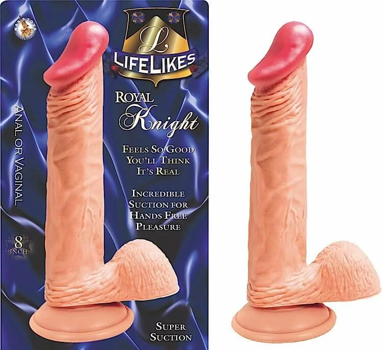 Compact Masturbator Kit-Lifelikes Royals Flesh Dong Knight 8 inches