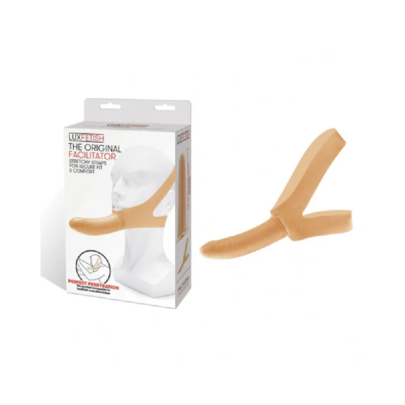 powerful bullet vibrator for pinpoint stimulation-Lux Fetish The Original Facilitator Chin Strap-on - Cream