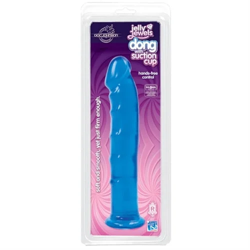 Travel Masturbator Pack-Jelly Jewel Dong With Suction Cup - Sapphire