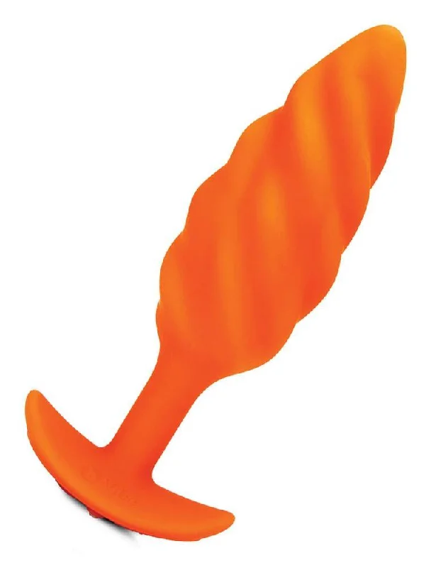 Disposable Masturbator Tool-b-Vibe Texture Butt Plug Swirl, Orange, Medium