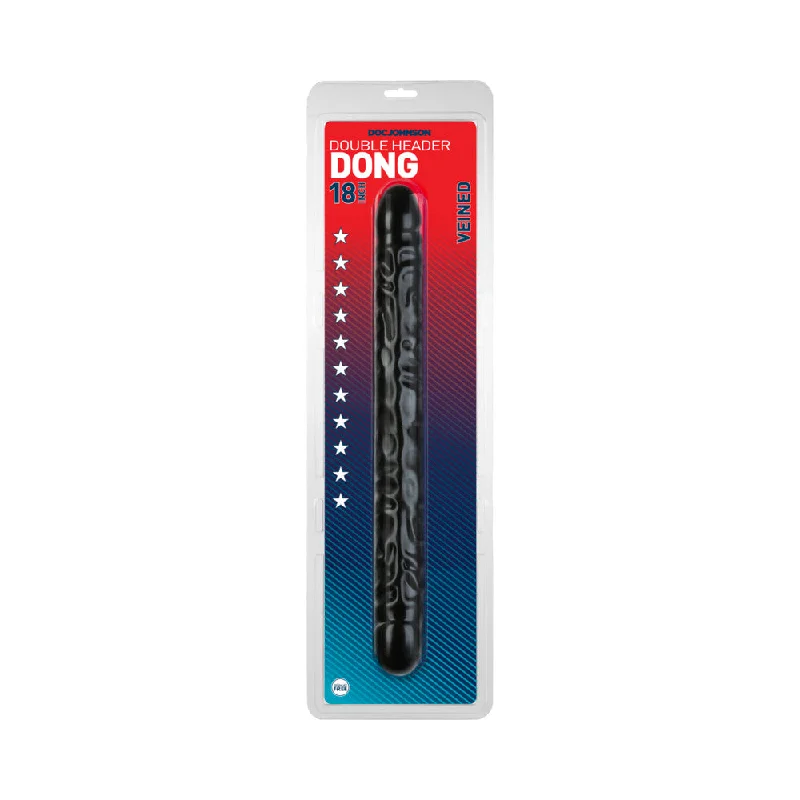 Portable Masturbator Accessory-Veined Double Header Dong