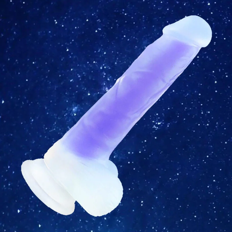 Condensed dildo-Luminous Dildo G-Spot Stimulator 8"Silicone Dildo