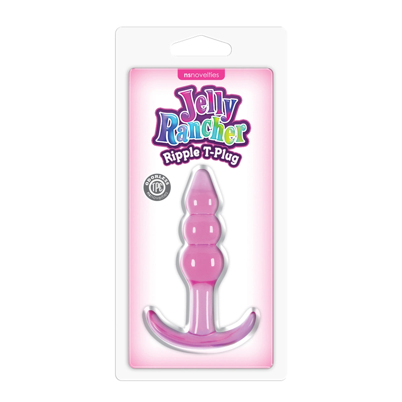 Portable Masturbator Holder-Jelly Rancher Smooth T-Plug Pink