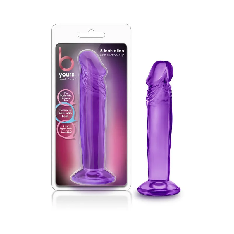 vibrating dildo for both anal and vaginal play-B Yours Sweet N Small 6 Purple