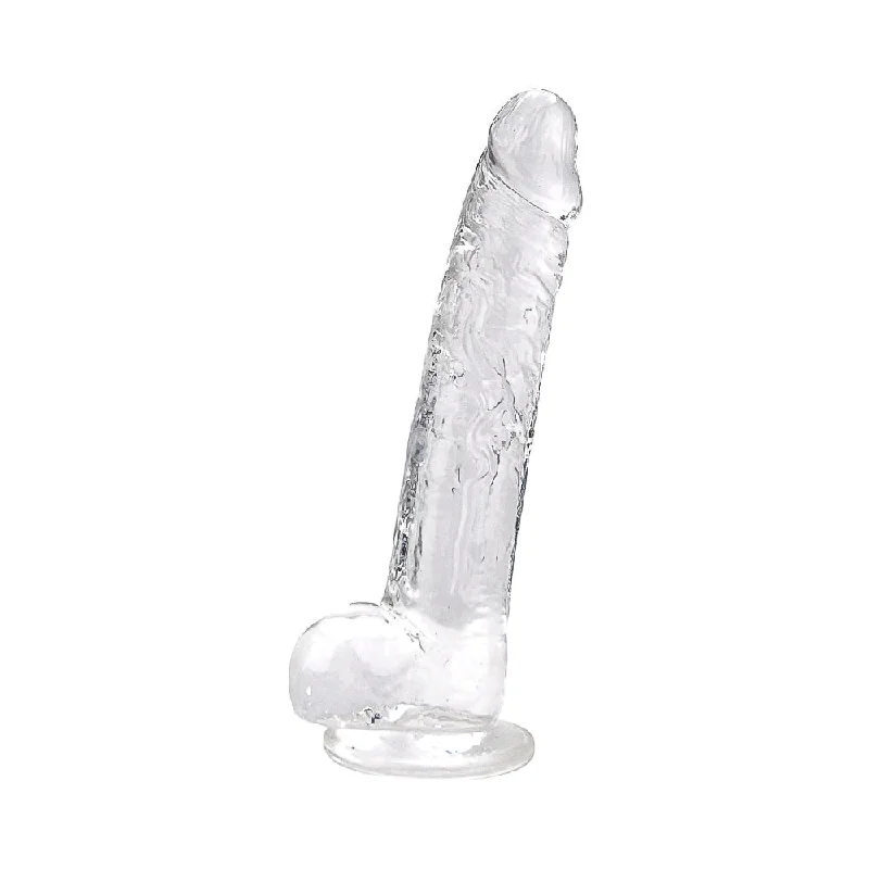 Circular dildo-Loving Joy 9 Inch Dildo with Balls Clear