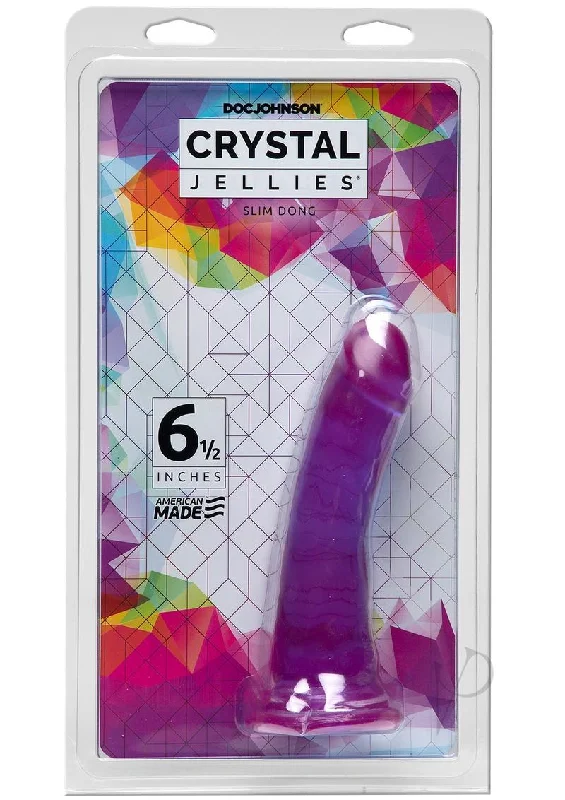 Single-Use Masturbator Tool-Crystal Jellies Slim Dong 6.5 Purple