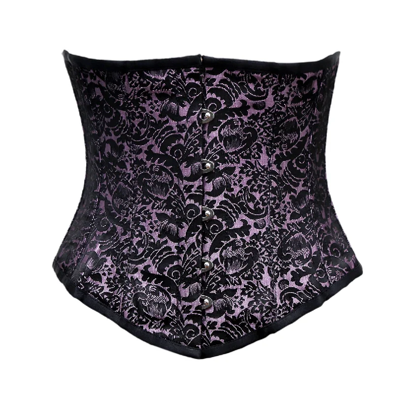 corset for bridal tiers-Kettler Lilac Black Brocade Underbust Corset