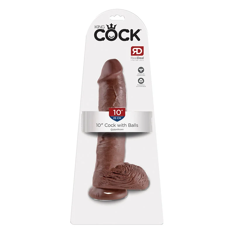 vibrating love egg for long-distance couples-10 Inches C*ck Balls - Brown