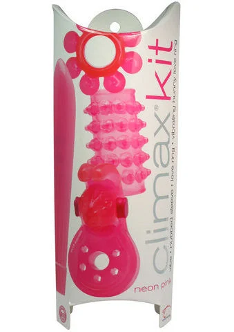 Heavy Masturbator Grip-Climax Couples Kit - Neon Pink