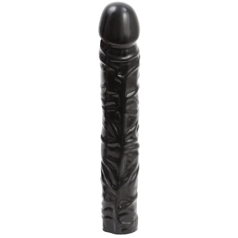 Ergonomic Masturbator Holder-Classic Dong 10 Inch - Black