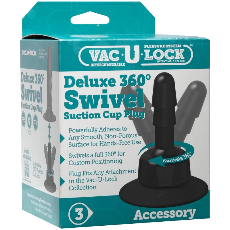 Non-Slip Masturbator Grip-Deluxe 360 Swivel Suction Cup Plug by Doc Johnson