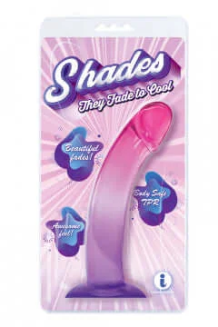 Vibrating Masturbator Pack-Shades Jelly Gradient Dong: Luxurious Pink to Purple Transition (Large)