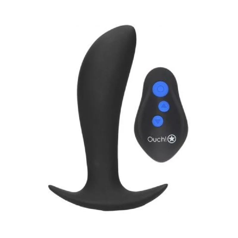 Innovative Masturbator Option-E-stim & Vibr Butt plug with remote Blac