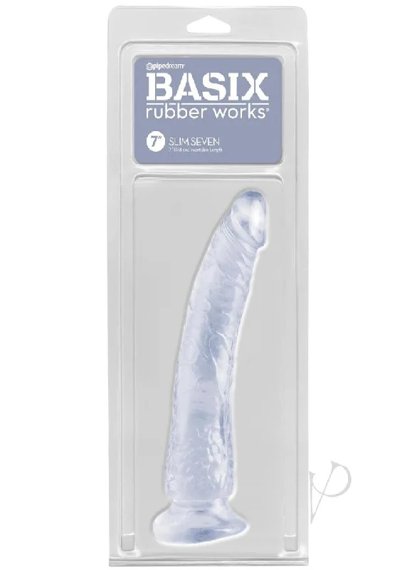 Skin-Like Masturbator Holder-Basix Slim 7 Dong Clear