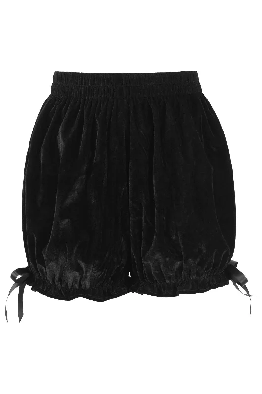 sexy mesh lingerie with lace accents-Black Velvet Bloomers