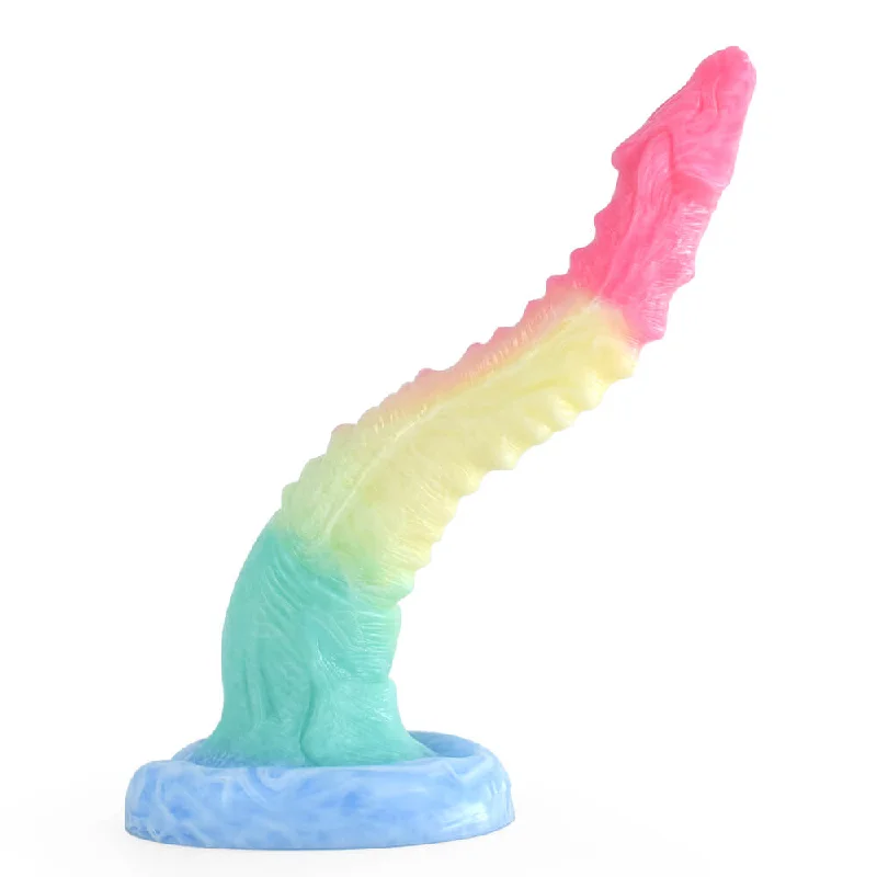 Stain-resistant dildo-10 inch S-Shaped Dragon Long Pink Silicone Dildos