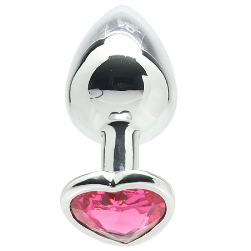 Dual-Layer Masturbator Tool-Ouch! Pink Heart Gem Plug in Medium