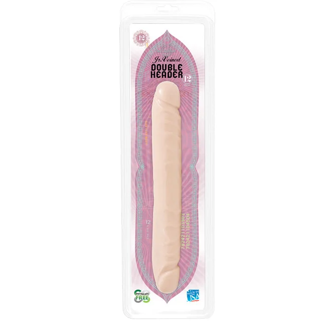 vibrating dildo for couples with adjustable intensity-Jr. Double Header 12in - Beige