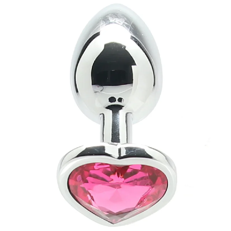 Firm Masturbator Grip-Ouch! Pink Heart Gem Plug in Small