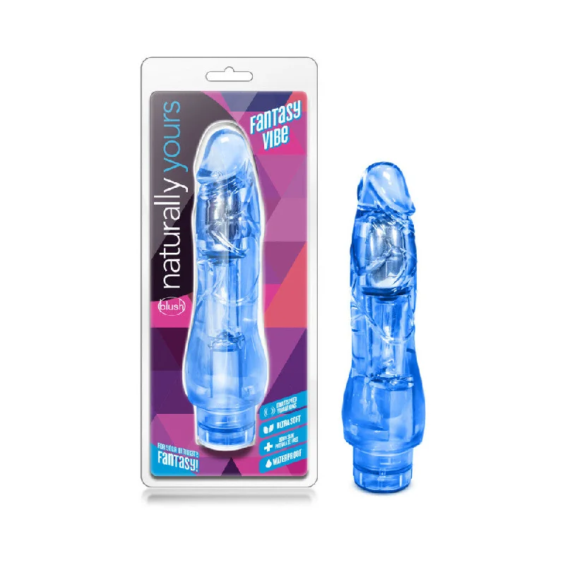 vibrating dildo with realistic texture for lifelike sensations-Blush Naturally Yours Fantasy Vibe - Blue