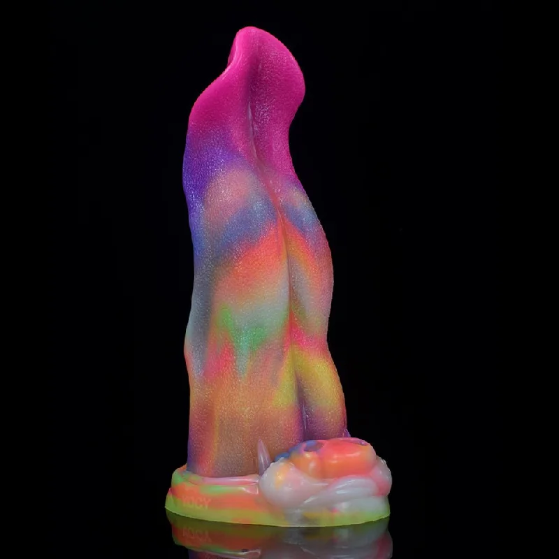 UV-resistant dildo-Huge Luminous Dragon Tongue Great Friction Wave Shape with Suction Cup