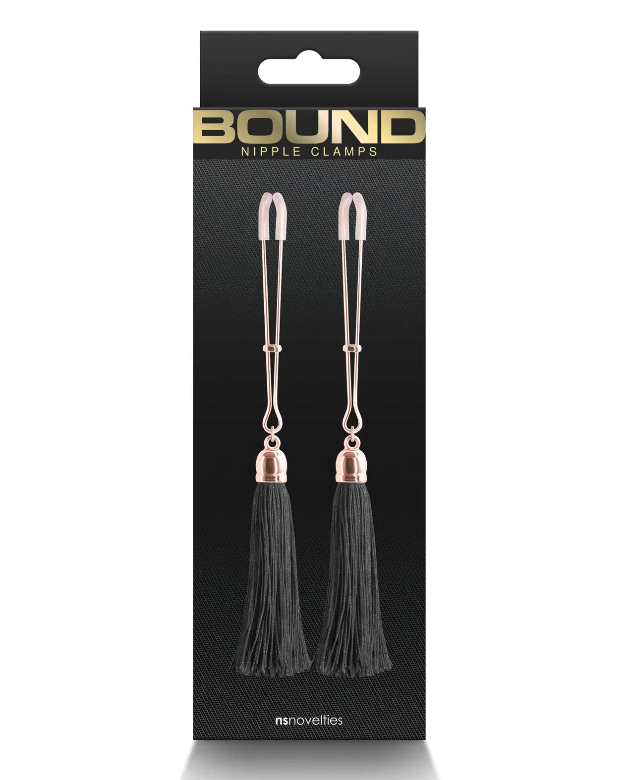 luxurious satin lingerie for couples-Bound ''T1'' Tassel Nipple Clamps –Black