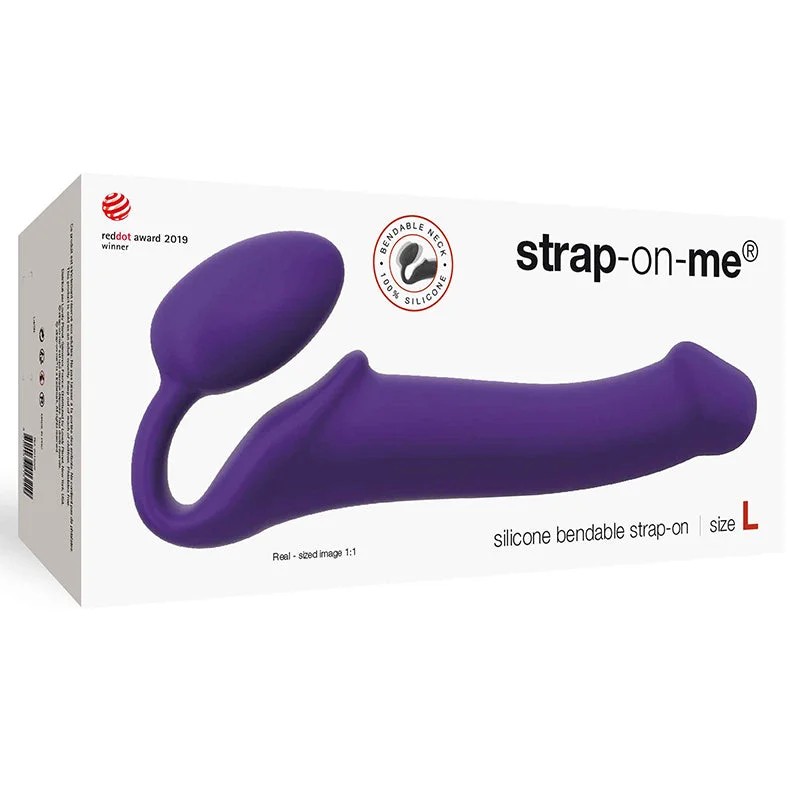 vibrating sex toy for men with adjustable settings-Strap-on-me Semi-realistic Bendable Strap-on Purple Size L