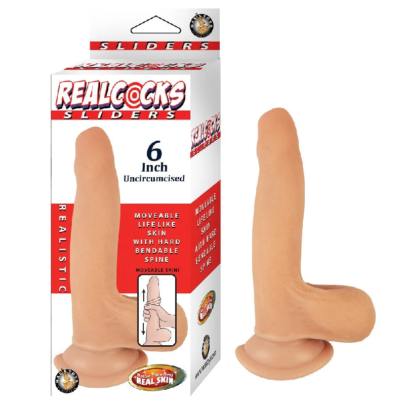 Star-shaped dildo-RealCocks Sliders 6 Inch Uncut Dildo Vanilla