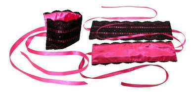 Disposable Masturbator Accessory-Satin And Lace Lovers Kit - Pink