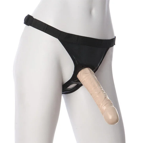 Affordable Masturbator Holder-VacULock 8 Inch Classic Dong With Ultra Harness