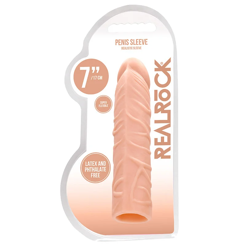 vibrating anal beads for beginners with gentle vibrations-Real Rock Penis Extender - 7" - 17.5 Cm - Vanilla