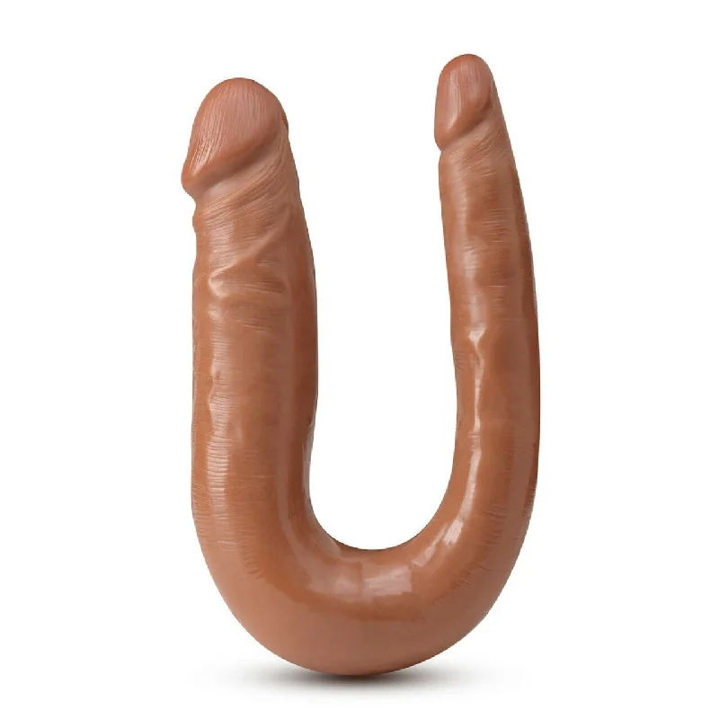 Vibrating Masturbator Design-Dr. Skin Mini Double Dong - Mocha