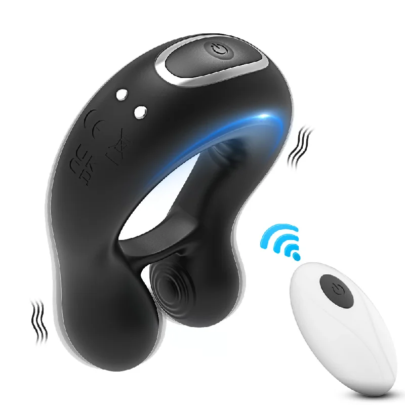 Remote Control Cock Ring for Men Ejaculation Delay Double Motors Powerful Vibrating Penis Ring